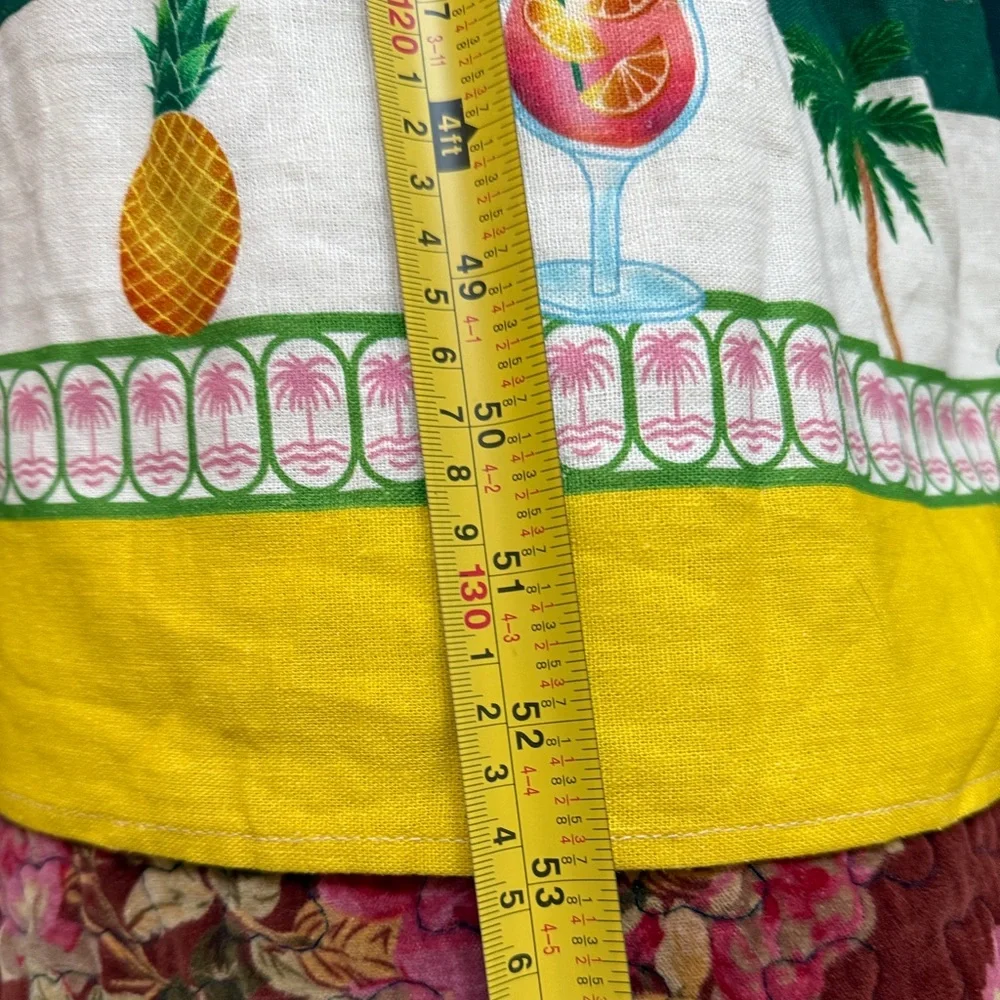 Rachel Zoe Paradisio Linen Tropical Graffiti Maxi Dress Small - Picture 17 of 17